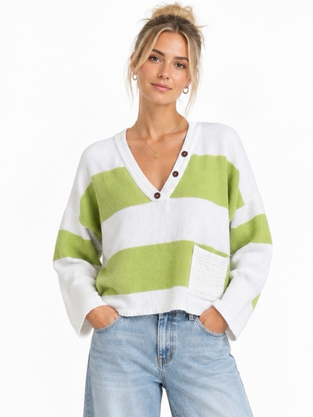 Shannon Passero Stripe Cotton Pullover Sweater